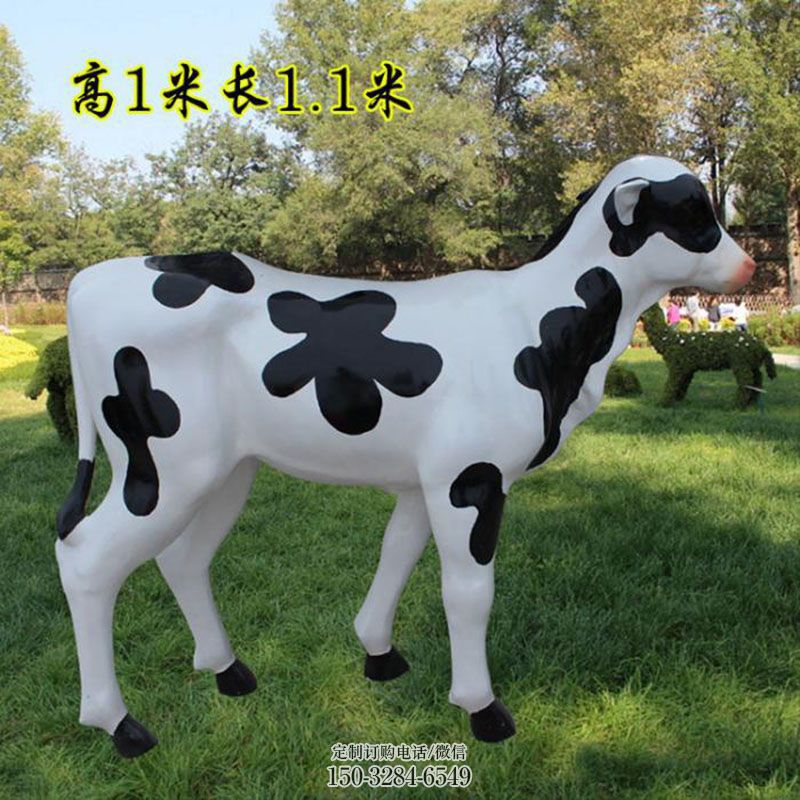钢结构奶牛雕塑 景观艺术美陈雕塑承接 黑白牛雕塑订做通用
